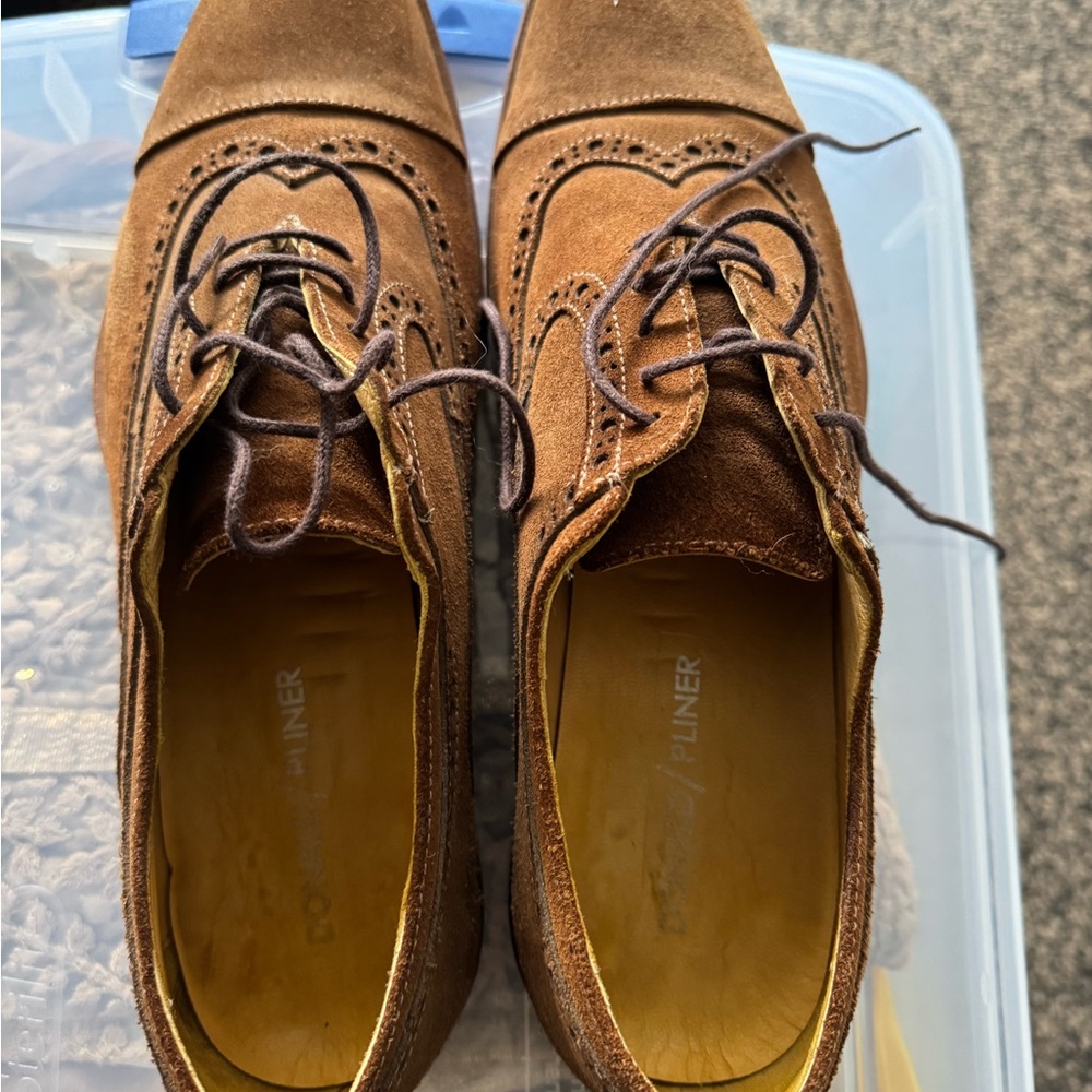 Donald J. Pliner Brown Leather Oxford Shoes